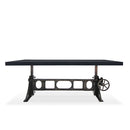 Delta Dining Table - Adjustable Height Mechanical Base - Ebony Wood Top - Knox Deco - Tables