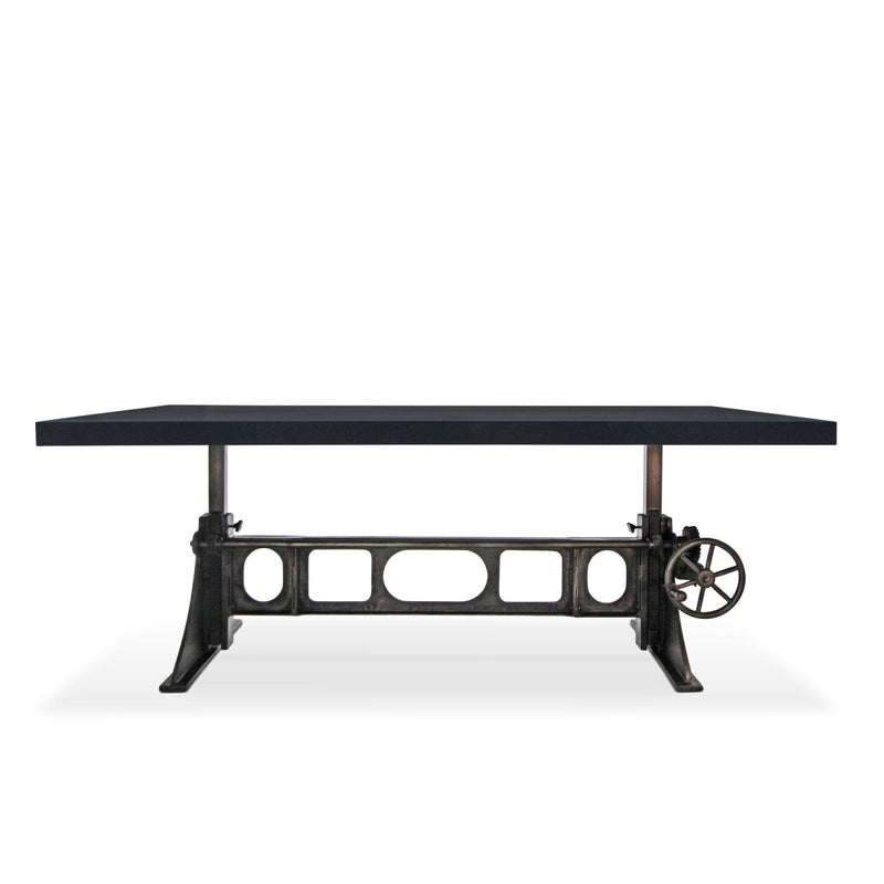 Delta Dining Table - Adjustable Height Mechanical Base - Ebony Wood Top - Knox Deco - Tables