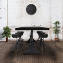 Delta Dining Table - Adjustable Height Mechanical Base - Ebony Wood Top - Knox Deco - Tables