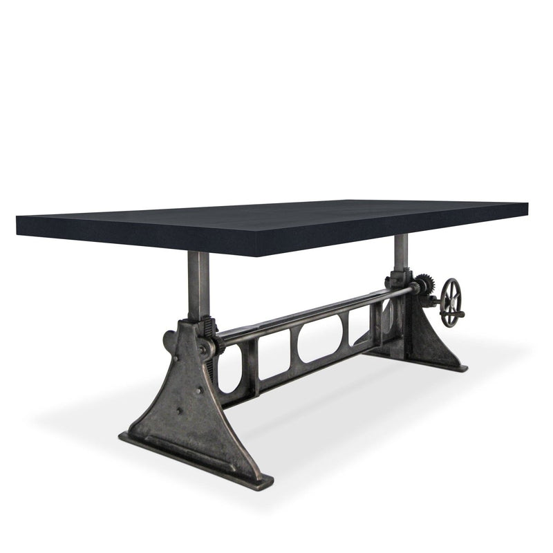 Delta Dining Table - Adjustable Height Mechanical Base - Ebony Wood Top - Knox Deco - Tables