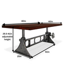 Delta Dining Table - Adjustable Height Mechanical Base - Mahogany Top - Knox Deco - Tables