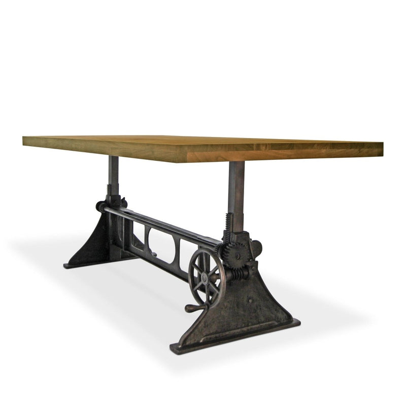 Delta Dining Table - Adjustable Height Mechanical Base - Natural Wood Top - Knox Deco - Tables