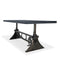 Delta Dining Table - Adjustable Height Mechanical Base - Pewter Gray Top - Knox Deco - Tables