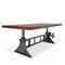 Delta Dining Table - Adjustable Height Mechanical Base - Provincial Wood Top - Knox Deco - Tables