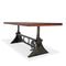 Delta Dining Table - Adjustable Height Mechanical Base - Provincial Wood Top - Knox Deco - Tables