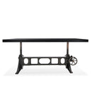 Delta Dining Table - Adjustable Height Mechanical Base - Rustic Ebony Top - Knox Deco - Tables