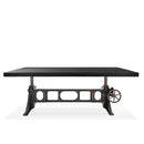 Delta Dining Table - Adjustable Height Mechanical Base - Rustic Ebony Top - Knox Deco - Tables