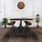 Delta Dining Table - Adjustable Height Mechanical Base - Rustic Mahogany Top - Knox Deco - Tables