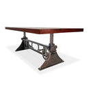 Delta Dining Table - Adjustable Height Mechanical Base - Rustic Mahogany Top - Knox Deco - Tables