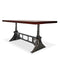 Delta Dining Table - Adjustable Height Mechanical Base - Rustic Mahogany Top - Knox Deco - Tables