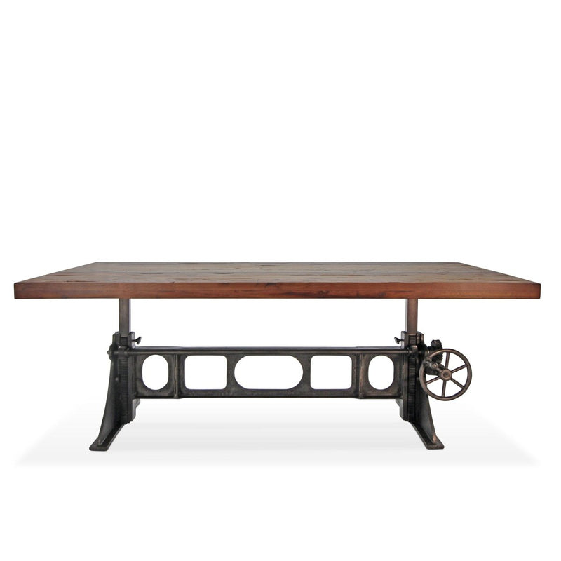 Delta Dining Table - Adjustable Height Mechanical Base - Rustic Natural Top - Knox Deco - Tables