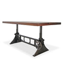 Delta Dining Table - Adjustable Height Mechanical Base - Rustic Natural Top - Knox Deco - Tables