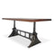 Delta Dining Table - Adjustable Height Mechanical Base - Rustic Natural Top - Knox Deco - Tables