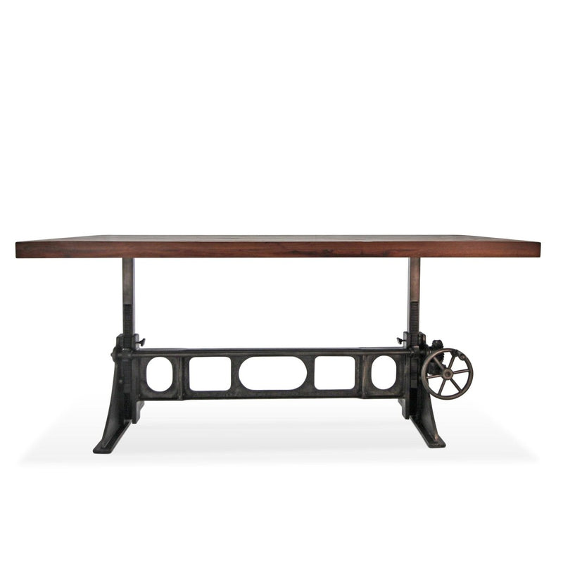 Delta Dining Table - Adjustable Height Mechanical Base - Rustic Natural Top - Knox Deco - Tables