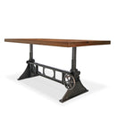 Delta Dining Table - Adjustable Height Mechanical Base - Rustic Walnut Top - Knox Deco - Tables