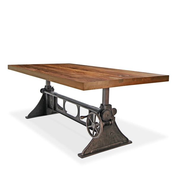 Delta Dining Table - Adjustable Height Mechanical Base - Rustic Walnut Top - Knox Deco - Tables