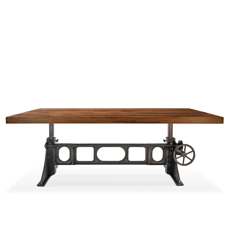 Delta Dining Table - Adjustable Height Mechanical Base - Rustic Walnut Top - Knox Deco - Tables