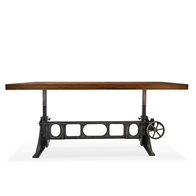 Delta Dining Table - Adjustable Height Mechanical Base - Rustic Walnut Top - Knox Deco - Tables