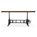 Delta Dining Table - Adjustable Height Mechanical Base - Walnut Wood Top - Knox Deco - Tables