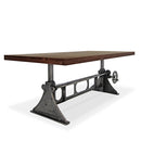 Delta Dining Table - Adjustable Height Mechanical Base - Walnut Wood Top - Knox Deco - Tables