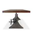 Delta Dining Table - Adjustable Height Mechanical Base - Walnut Wood Top - Knox Deco - Tables