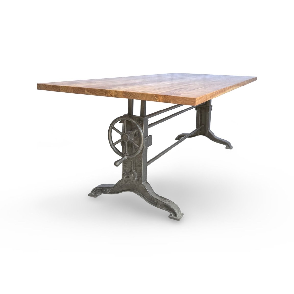 Frederick Adjustable Height Dining Table Desk - Cast Iron - Natural ...