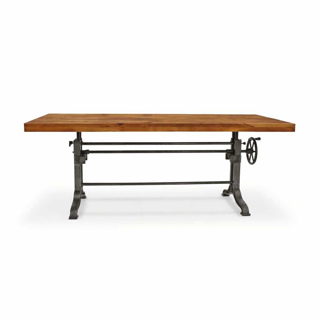 Frederick Industrial Adjustable Height Table Acacia Top - Knox Deco