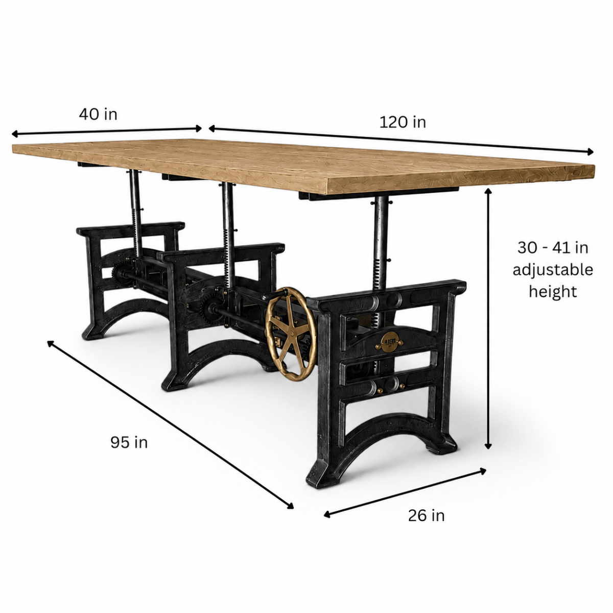 Harvester Adjustable Conference Table 10 ft Natural Acacia – Knox Deco