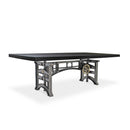 Harvester Industrial Dining Table - Iron Adjustable Base – 8 ft Ebony Rustic - Knox Deco - Tables