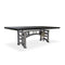 Harvester Industrial Dining Table - Iron Adjustable Base – 8 ft Ebony Rustic - Knox Deco - Tables