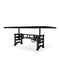 Harvester Industrial Dining Table - Iron Adjustable Base – 8 ft Ebony Rustic - Knox Deco - Tables