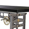 Harvester Industrial Dining Table - Iron Adjustable Base – 8 ft Ebony Rustic - Knox Deco - Tables