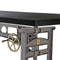 Harvester Industrial Dining Table - Iron Adjustable Base – 8 ft Ebony Rustic - Knox Deco - Tables