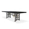 Harvester Industrial Dining Table - Iron Adjustable Base – 8 ft Ebony Rustic - Knox Deco - Tables