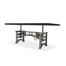 Harvester Industrial Dining Table - Iron Adjustable Base - 8 ft Ebony Top - Knox Deco - Tables