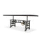 Harvester Industrial Dining Table - Iron Adjustable Base - 8 ft Ebony Top - Knox Deco - Tables