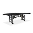 Harvester Industrial Dining Table - Iron Adjustable Base - 8 ft Ebony Top - Knox Deco - Tables