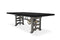 Harvester Industrial Dining Table - Iron Adjustable Base - 8 ft Ebony Top - Knox Deco - Tables