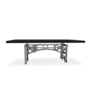 Harvester Industrial Dining Table - Iron Adjustable Base - 8 ft Ebony Top - Knox Deco - Tables
