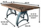 Industrial Dining Table - Adjustable Crank Base - Casters - Rustic Natural - Knox Deco - Tables