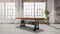 Industrial Dining Table - Cast Iron Base - Adjustable Height Hand Crank - Knox Deco - Tables