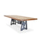 Industrial Dining Table - Iron Base - Adjustable Height - 8ft Natural Top - Knox Deco - Tables