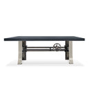 Industrial Dining Table Polished Stainless Steel Adjustable Height - Gray Top - Knox Deco - Tables