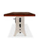 Industrial Dining Table Polished Stainless Steel Adjustable Height - Mahogany - Knox Deco - Tables