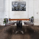 Industrial Dining Table Polished Stainless Steel Adjustable Height - Provincial - Knox Deco - Tables
