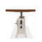 Industrial Dining Table Polished Stainless Steel Adjustable Height - Walnut - Knox Deco - Tables