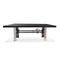 Industrial Dining Table Stainless Steel Adjustable Height - Rustic Ebony - Knox Deco - Tables