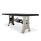 Industrial Dining Table Stainless Steel Adjustable Height - Rustic Ebony - Knox Deco - Tables