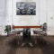 Industrial Dining Table Stainless Steel Adjustable Height - Rustic Mahogany - Knox Deco - Tables