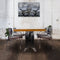 Industrial Dining Table Stainless Steel Adjustable Height - Rustic Natural Top - Knox Deco - Tables